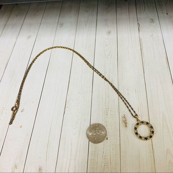 Sterling Silver Gold Plated Circle Necklace - Picture 1 of 4